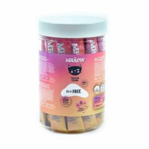 Friandises pour chats MHAUW Multivitamines au poulet et à la crème, 30 sachets  x 15 g